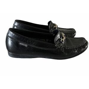 •Mephisto Black Leather Cool‎ Air Horse Bit Women's Loafers Shoes Size 7